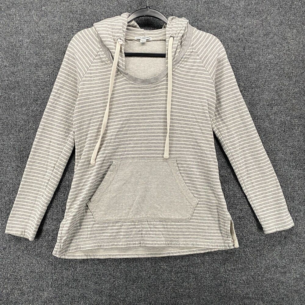 Standard James Perse Sweater 2 Womens M Gray Striped‎ Pullover Hoodie Casual